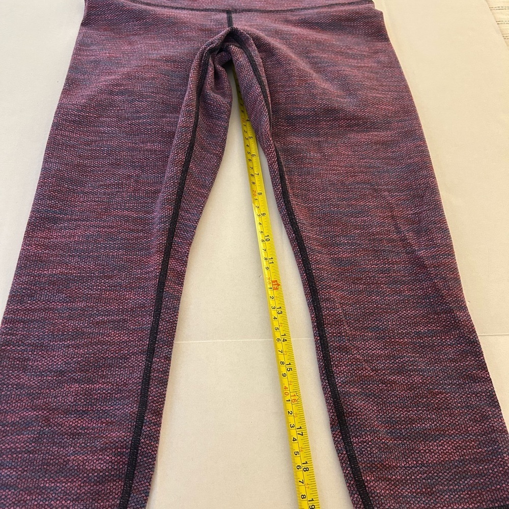 Lululemon Wunder Under Crop Diamond Jacquard Space Dye Blue Magenta Size S - Picture 5 of 11